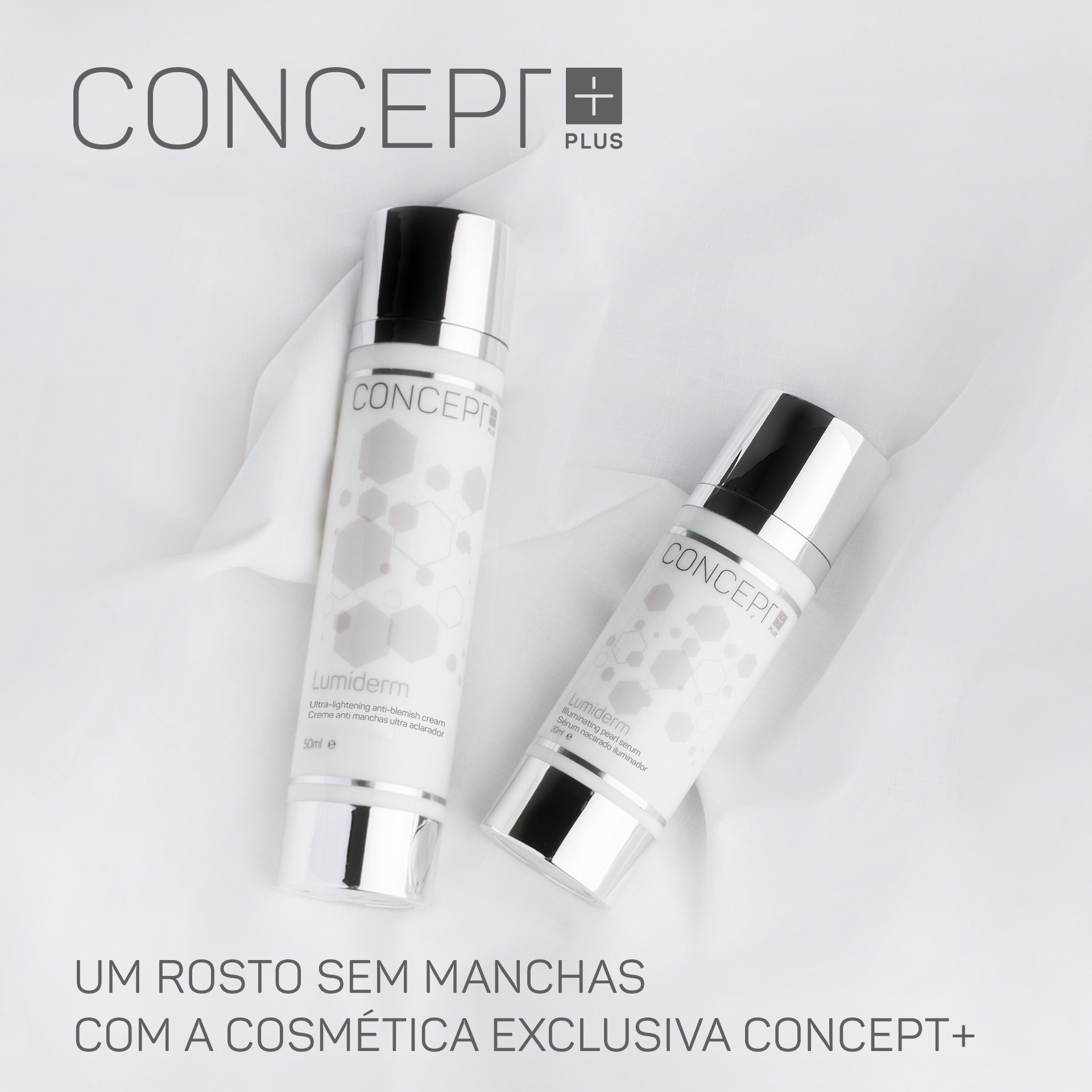 Um rosto sem manchas com a cosmética exclusiva Concept+